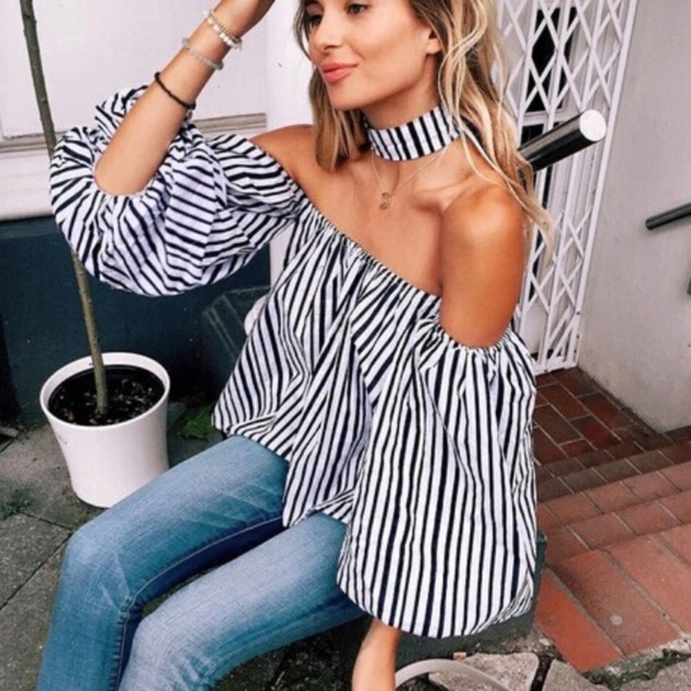 B&W Striped Blouse